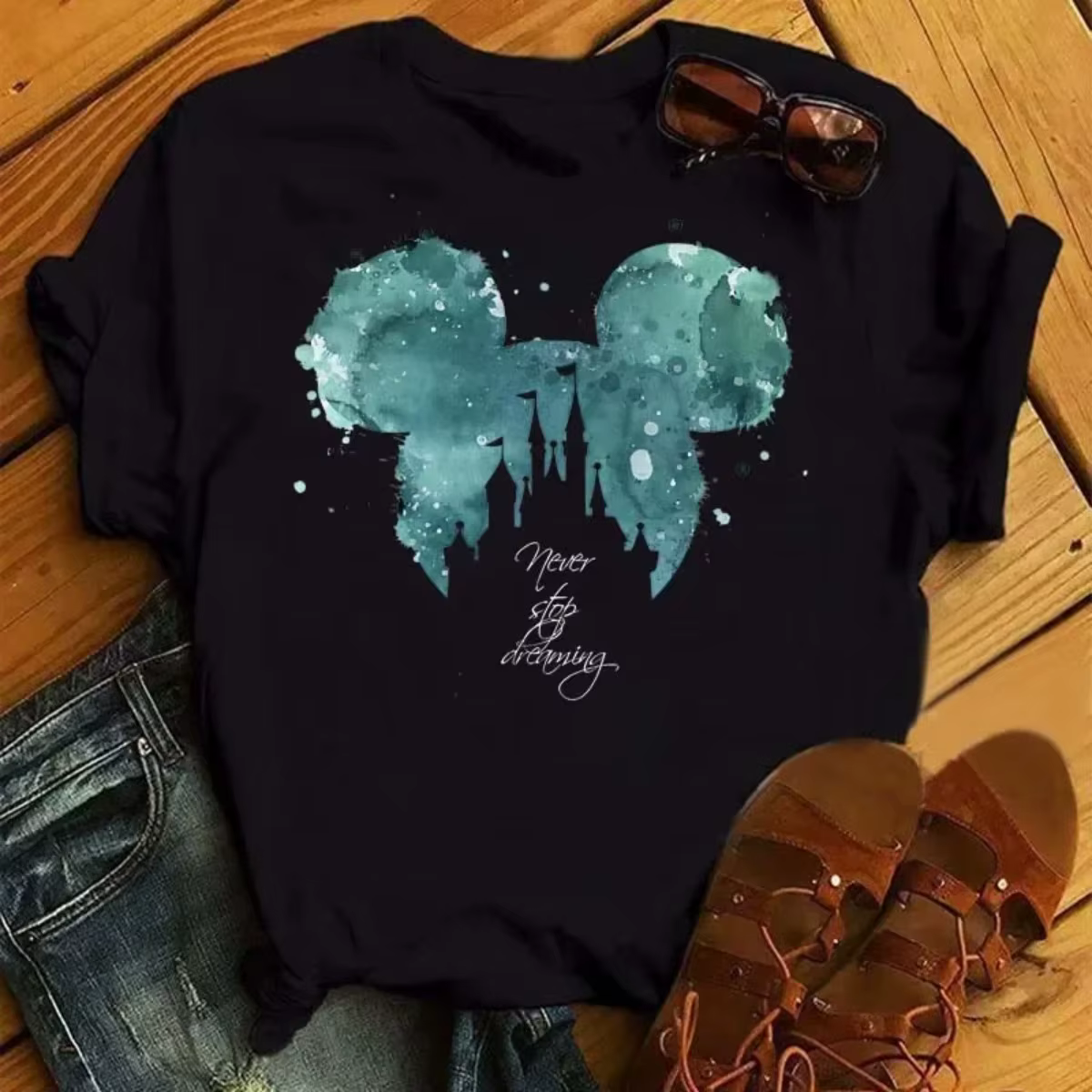 T-shirt imprimé Mickey Mouse pour femmes
