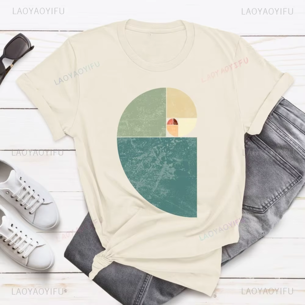 Fibonacci rapport d'or T-Shirt géométrie sacrée Science professeur de mathématiques T-Shirt Harajuku casual mode ample à manches courtes T-Shirt