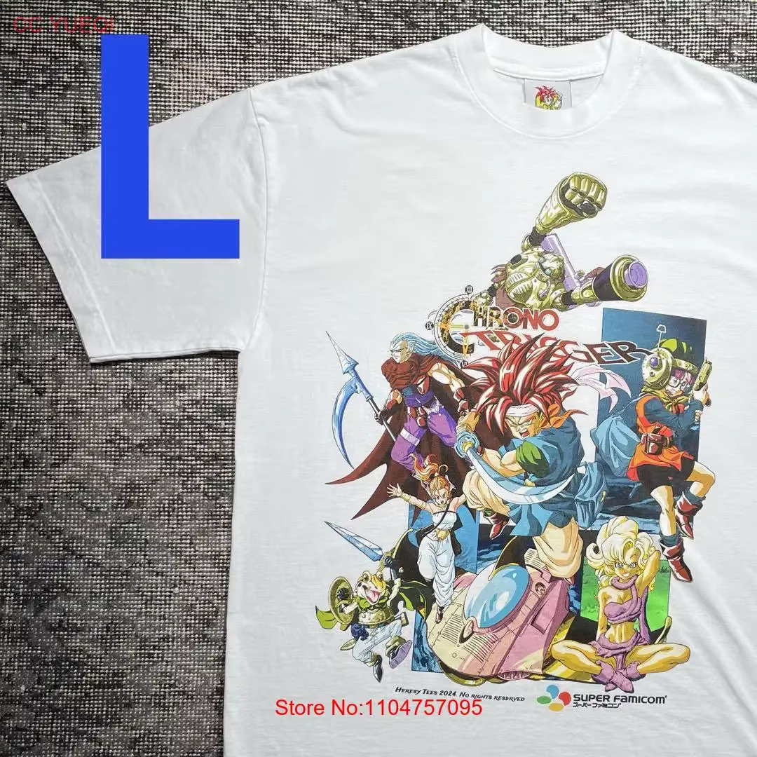 Chrono Trigger t-shirt Super Famicom Rpg carré vintage haut délavé pour un usage quotidien graphique élégant décontracté polyvalent