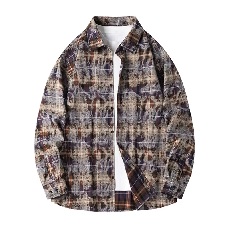 Chemise à col à revers rétro pour hommes