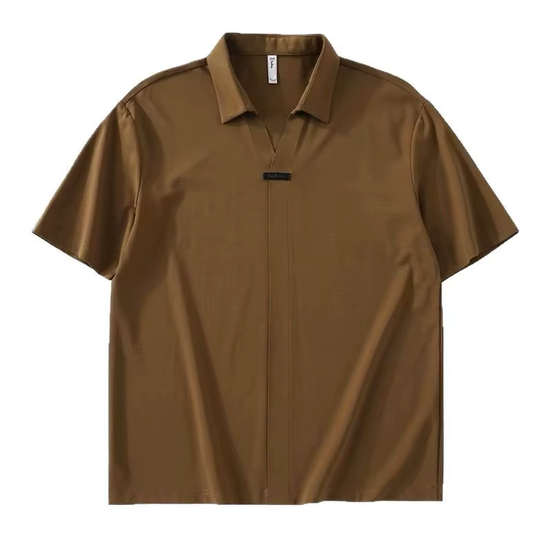 Chemise noire à manches courtes pour hommes
