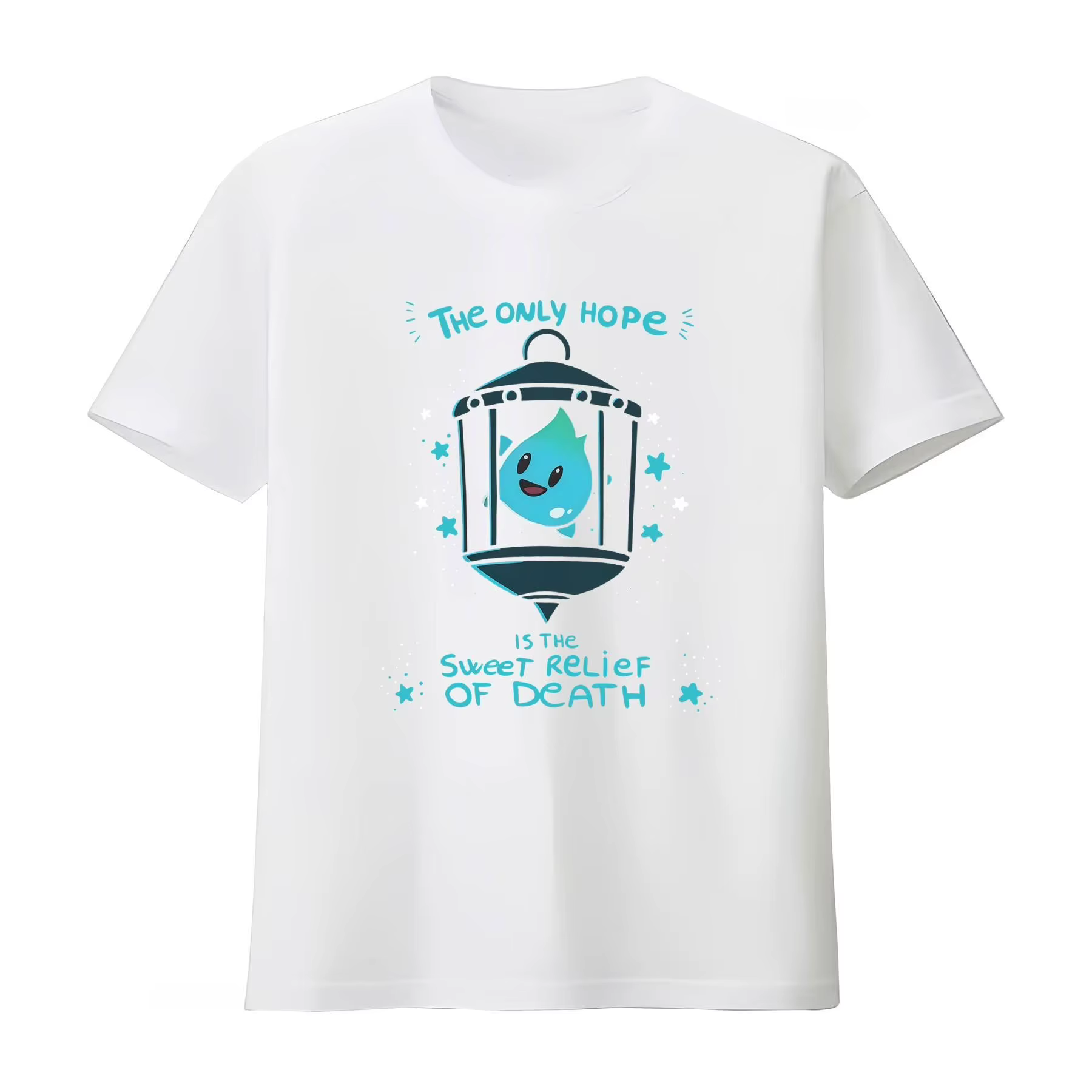 T-shirt Lumalee « L'unique espoir est la douceur de la délivrance de la mort » avec motif lune et étoile