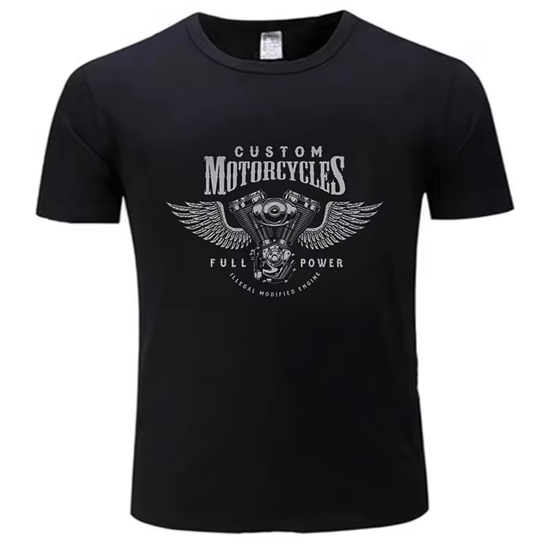 T-shirt Davidson 2026 Nouveau Motif Moteur Moto Mélange Coton Homme Femme Unisexe Coupe Oversize Épais Streetwear Motard