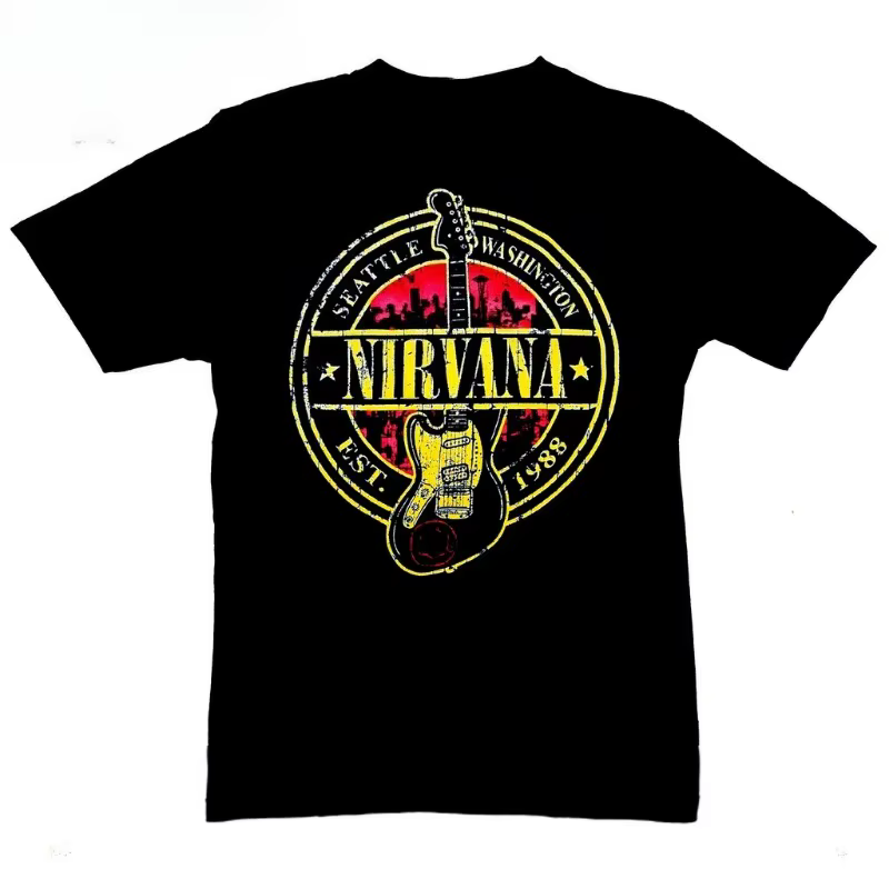 T-shirt de la groupe de musique Nirvana pour hommes et femmes