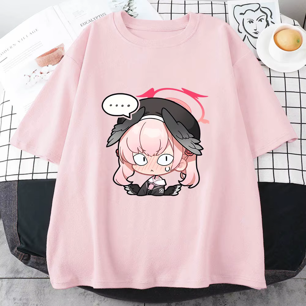 Bleu archives Koharu chemises 100% coton t-shirts occasionnels Kawaii personnage Anime T-shirt Manga graphique