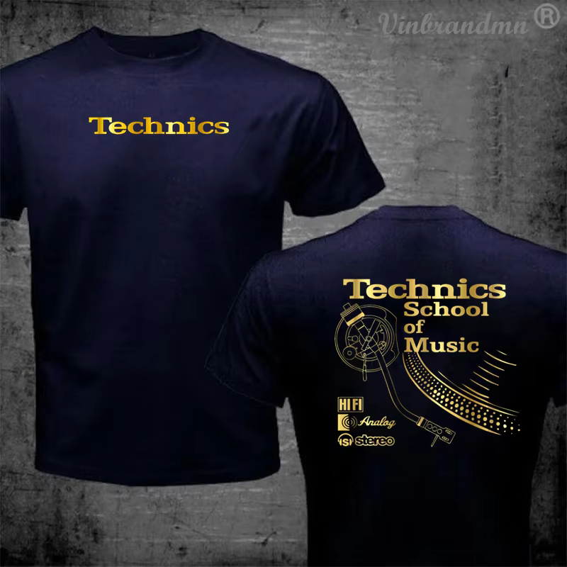 T-shirt Vintage DJ Long Play Technics School of Music pour Homme