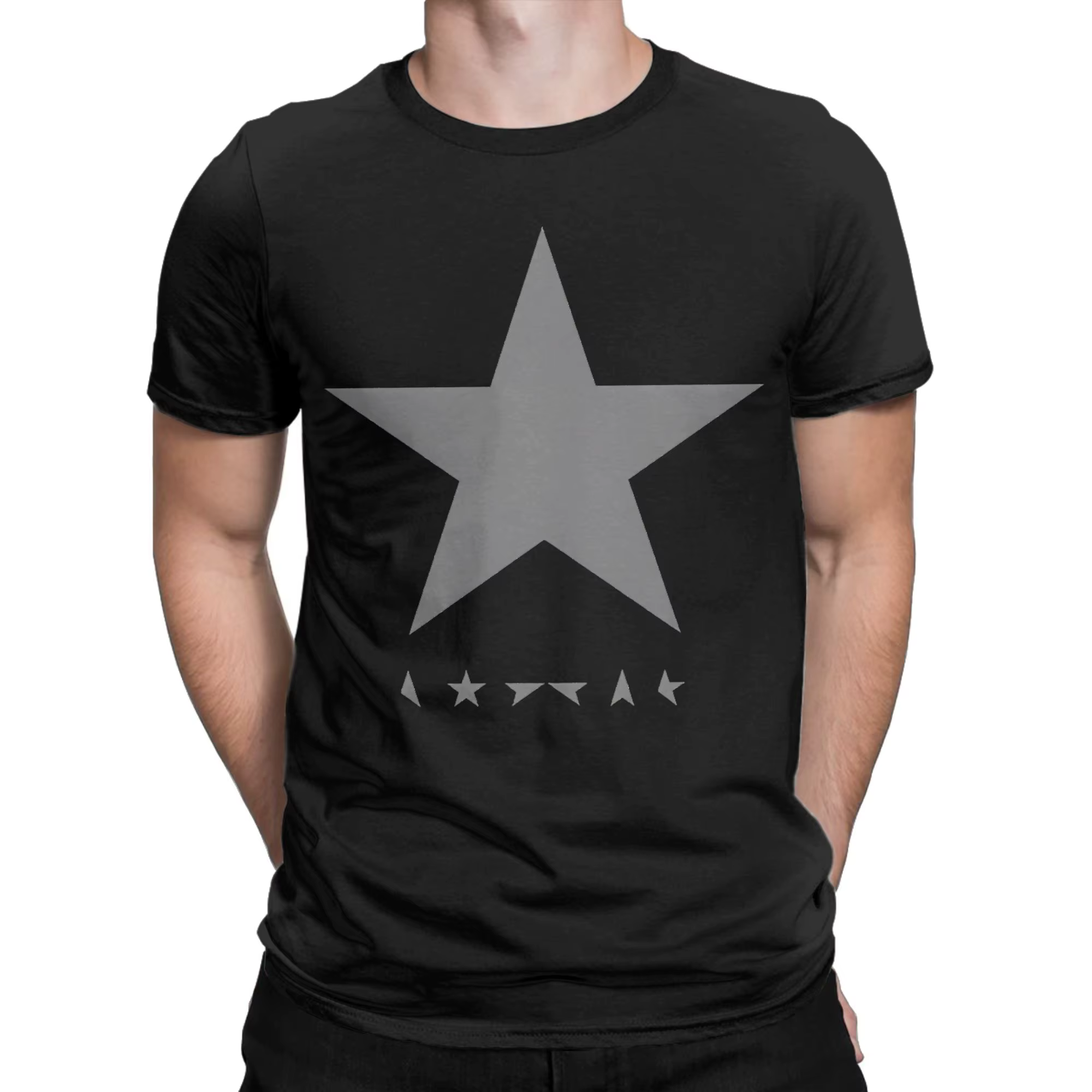 Hommes d-david b-bowed Blackstar t-shirt pur coton vêtements fou à manches courtes col rond