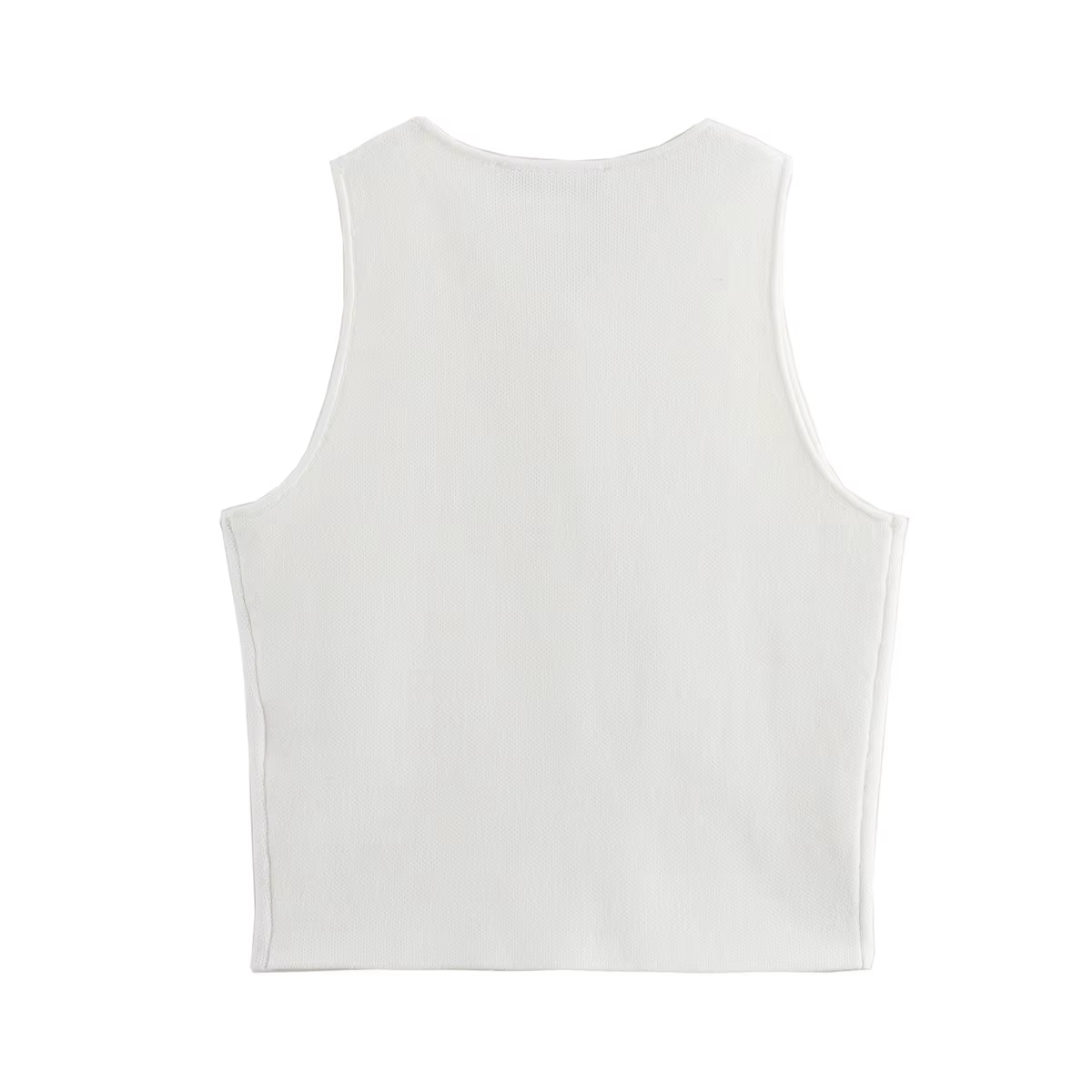 MUJER blanc tricot haut court femmes bouton hauts courts femme 2025 été réservoirs Camis