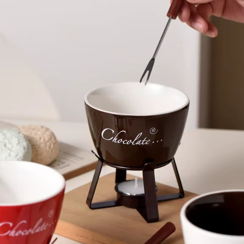 Pot à Fondue au chocolat en céramique