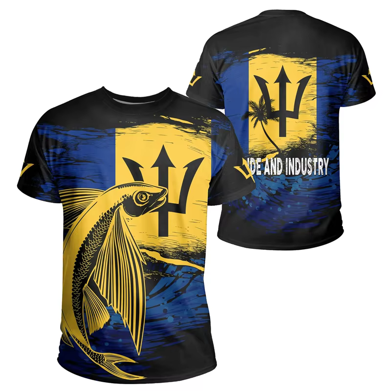 T-shirt graphique de la Barbade pour hommes et femmes