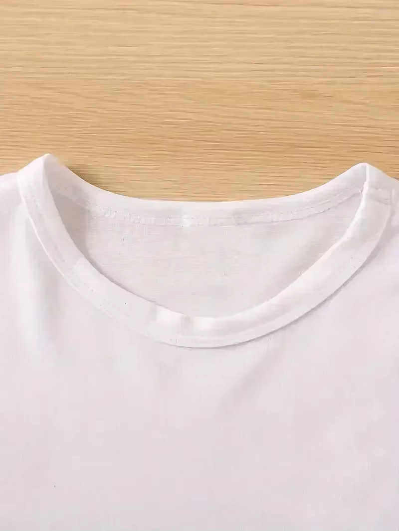 2025 Santorin imprimé col rond T-Shirt