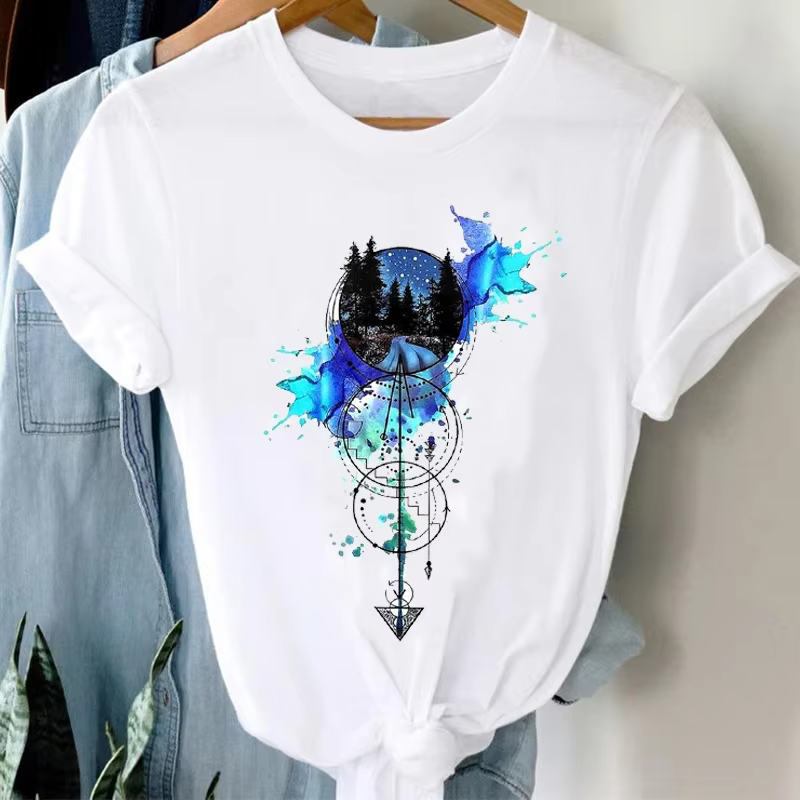 T-shirt étoile dorée couleur d'été mode or étoile à cinq branches Cool nouveau Style Style étranger veste courte femme Ins surdimensionné