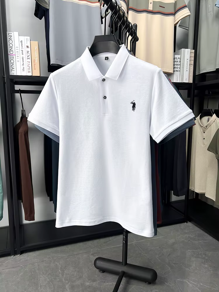 Designer marque 100% coton manches courtes polo chemise mode luxe pony broderie hommes été décontracté haute qualité golf T-shirt