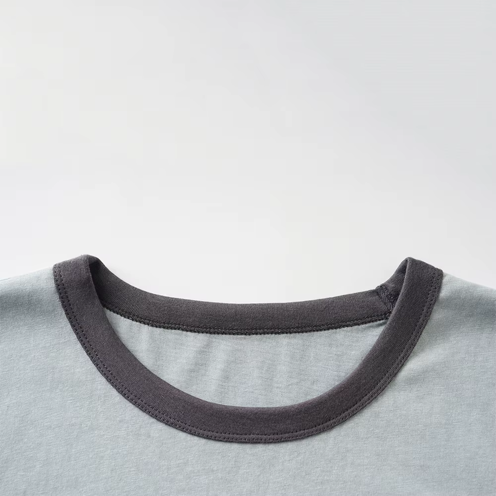 T-shirt Ringer Vintage à Imprimé Rose pour Femme
