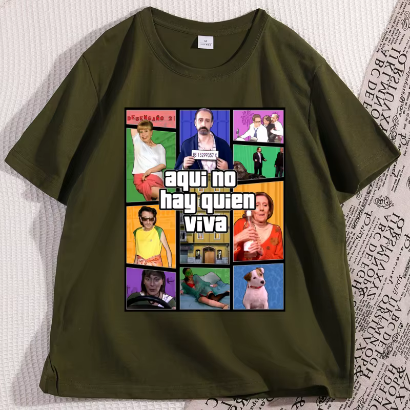 Aqui No Hay Quien Viva jeu vidéo T-shirts pour homme femme vêtements hommes imprimé à manches courtes décontracté col rond t-shirt hauts