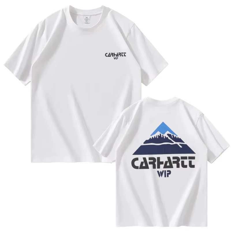 Nouveau T-shirt unisexe Carhartt-Wip-Mountain avec logo imprimé