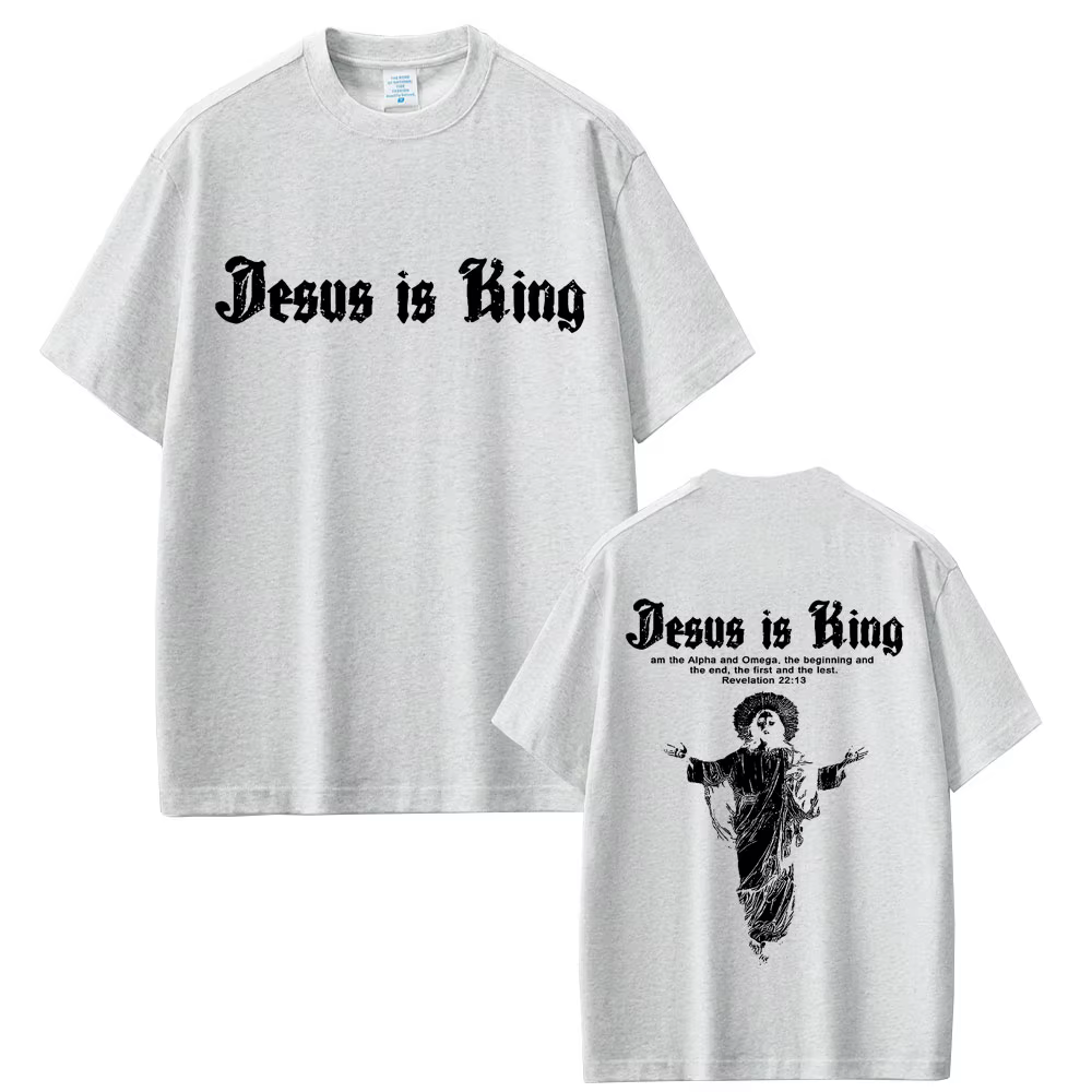 Jésus est roi T-shirt graphique chrétien religieux à manches courtes T-shirts été hommes femmes mode gothique Rock