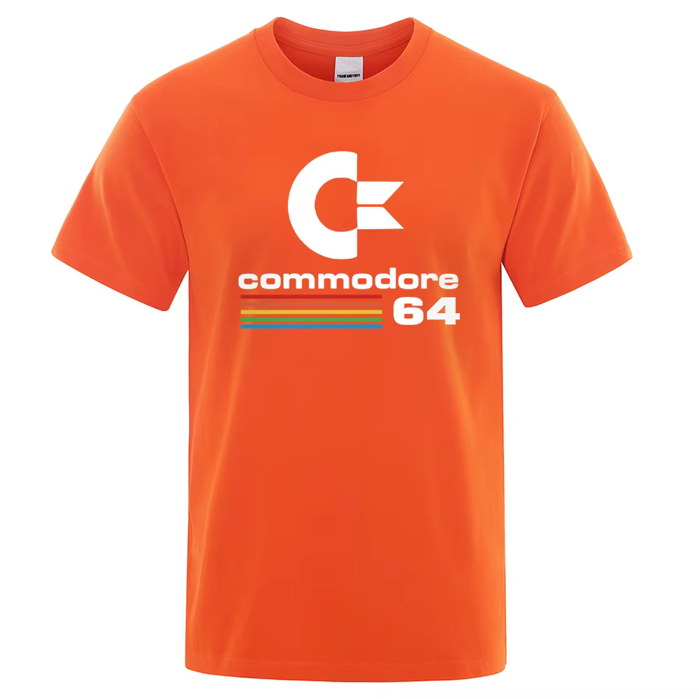T-shirts Homme Été 2026 – T-shirt Imprimé Commodore 64 C64 SID Amiga Rétro – Design Cool Streetwear – Haut à Manches Courtes en Coton
