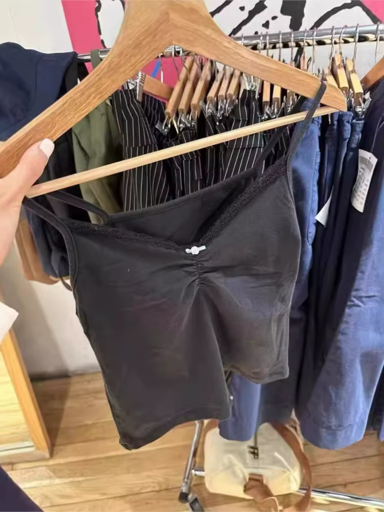 Camisole en patchwork rose avec plis précieux