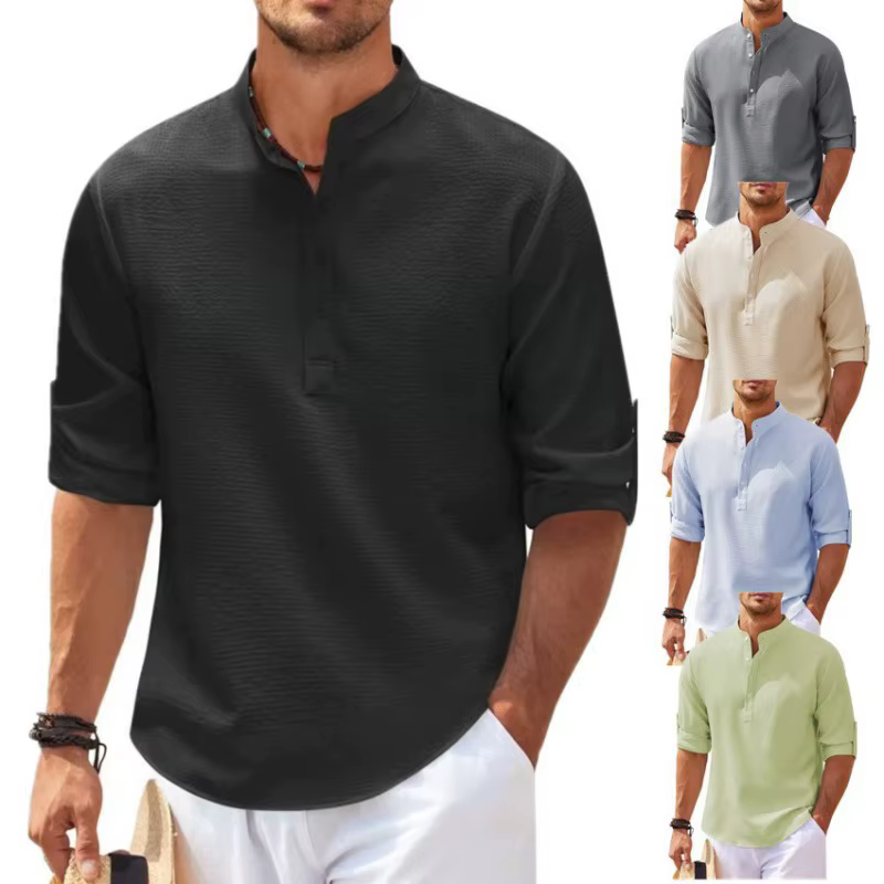 Chemise à carreaux à manches longues pour hommes