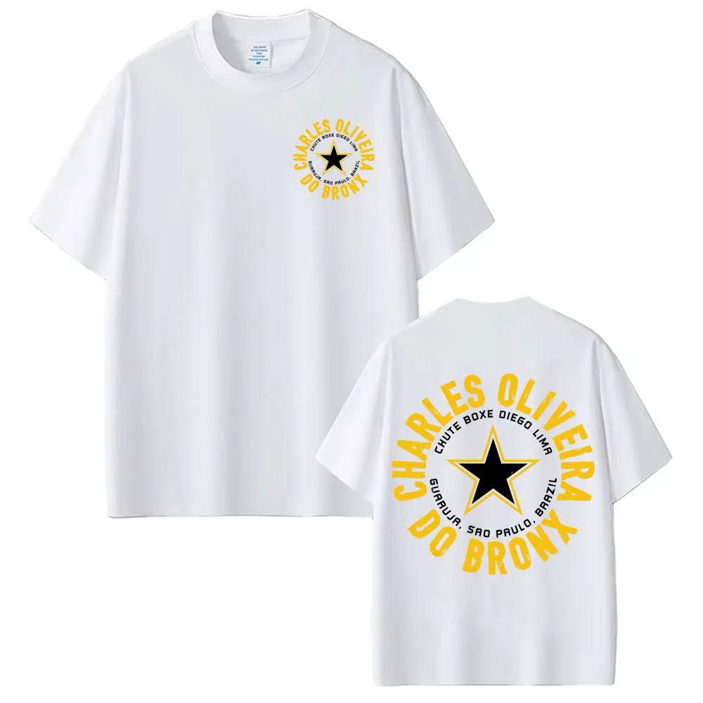 T-shirts imprimés avec le logo de Charles Oliveira Do Bronx pour hommes et femmes