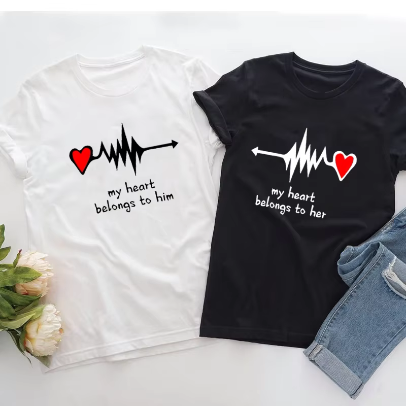 T-shirt "My Coussins Belongs to Her Heartbeat" pour couple