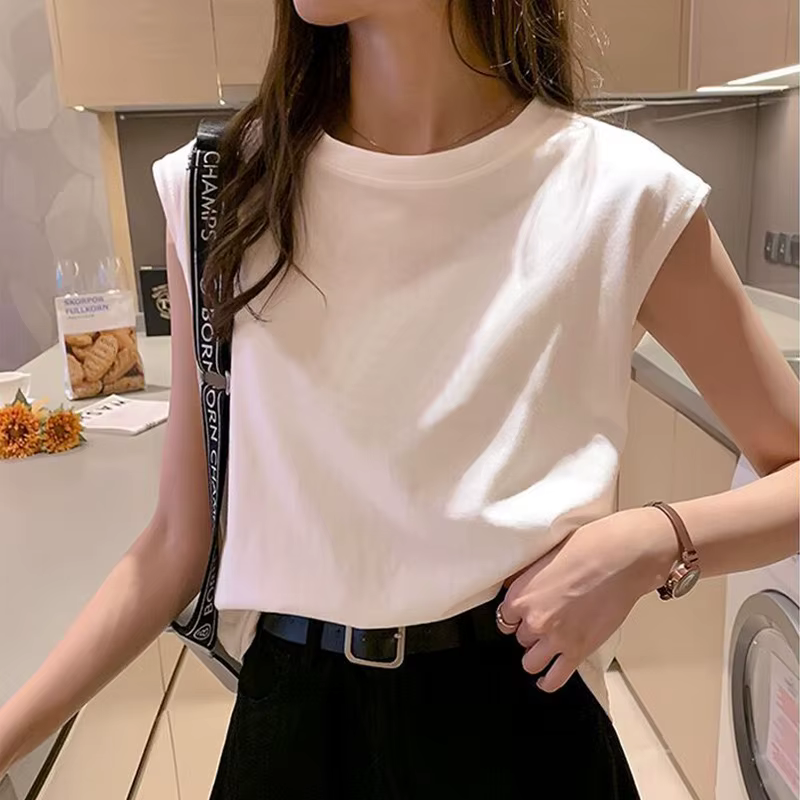 T-shirt sans manches blanc pour femme