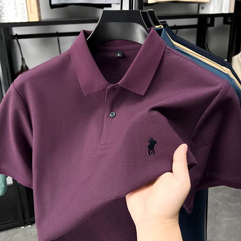 Designer marque 100% coton manches courtes polo chemise de luxe mode pony broderie hommes affaires loisirs été nouveau Respirabilité golf T-shirt