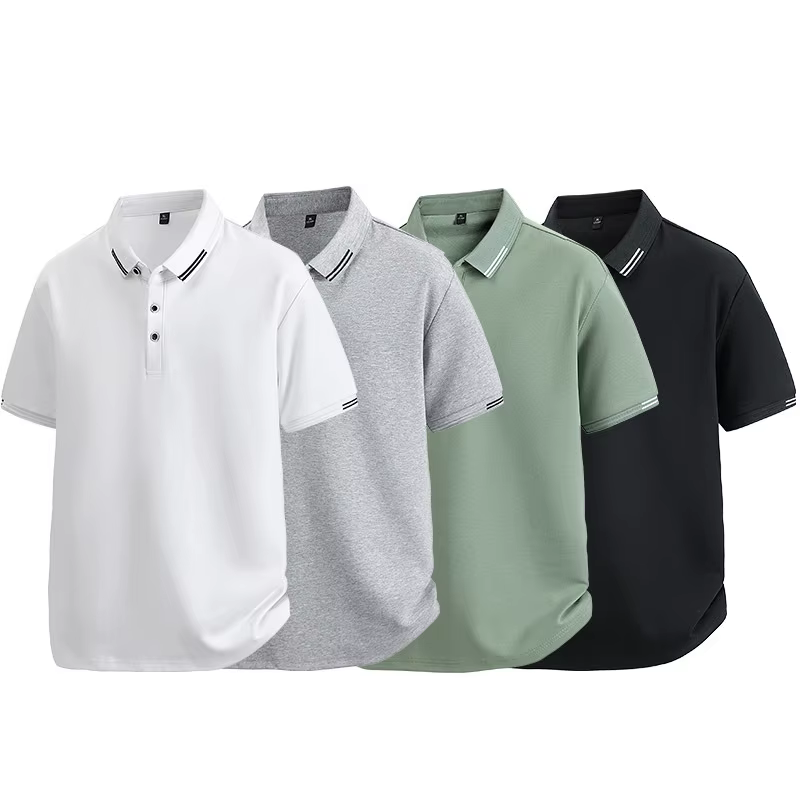 Polo d'affaires à manches courtes pour hommes 95 coton demi