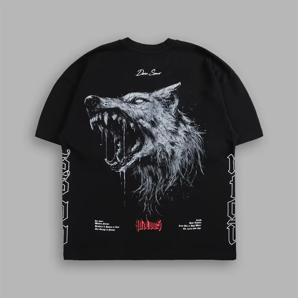 DARC EINHERJAR - T-shirt surdimensionné noir pour hommes