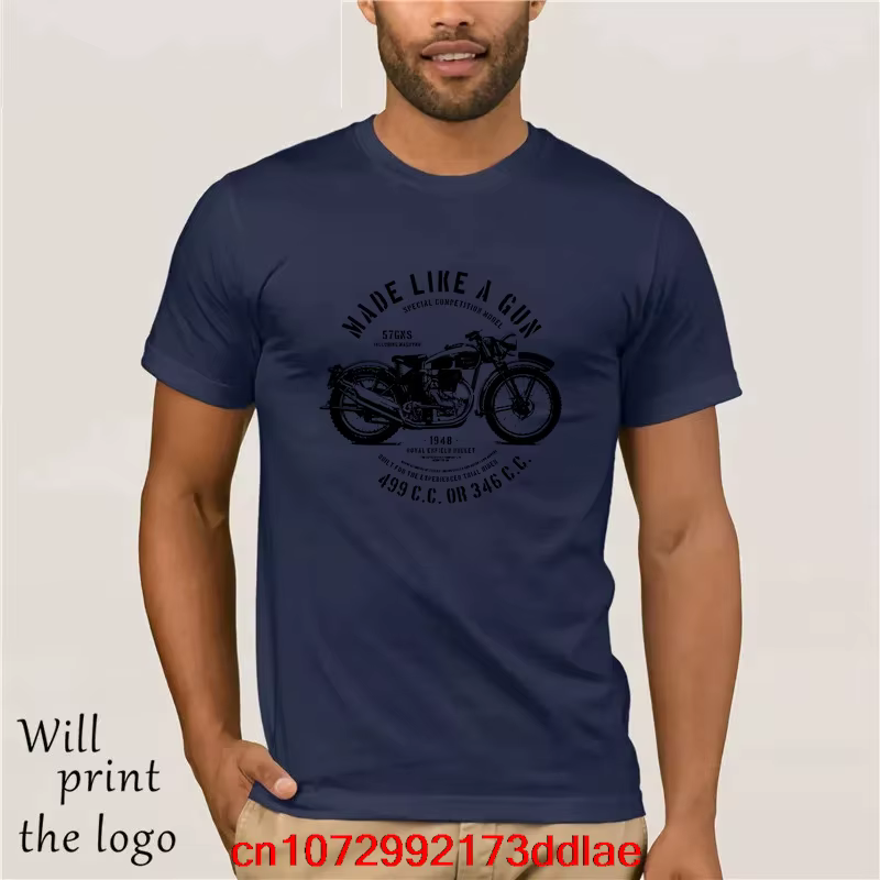 T-shirt homme Royal Enfield Bullet 1948 décontracté col rond ample été T-shirt pour hommes