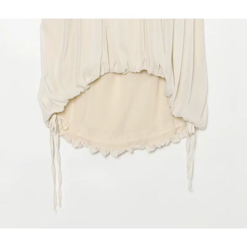 Haut plissé dos nu pour femme