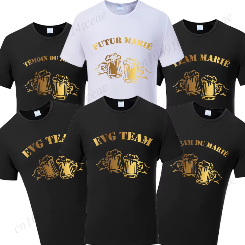 T-shirt pour homme, équipe du marié français Evg