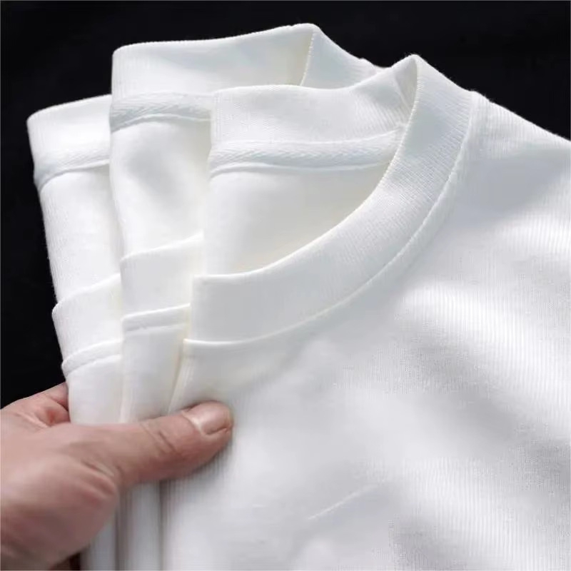 T-shirt en coton pur noir et blanc GSM 500g