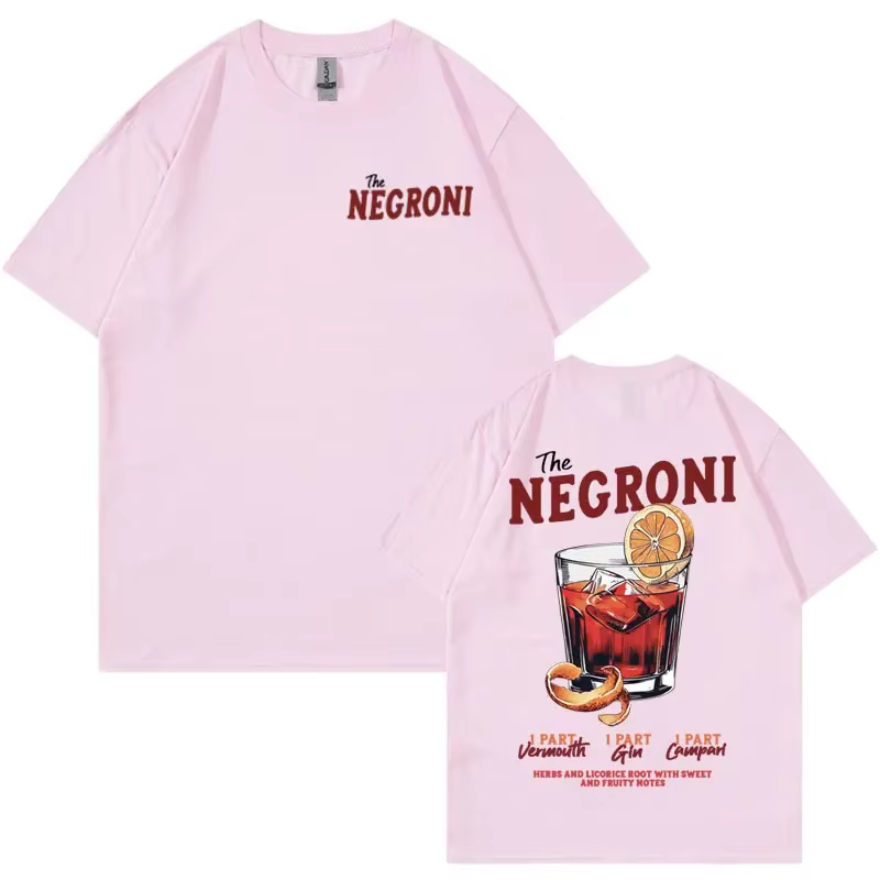 THE NEGRONI unisexe t-shirt drôle Cocktail thème cadeau Meme T-shirts hommes été Pop Art Vintage mode à manches courtes