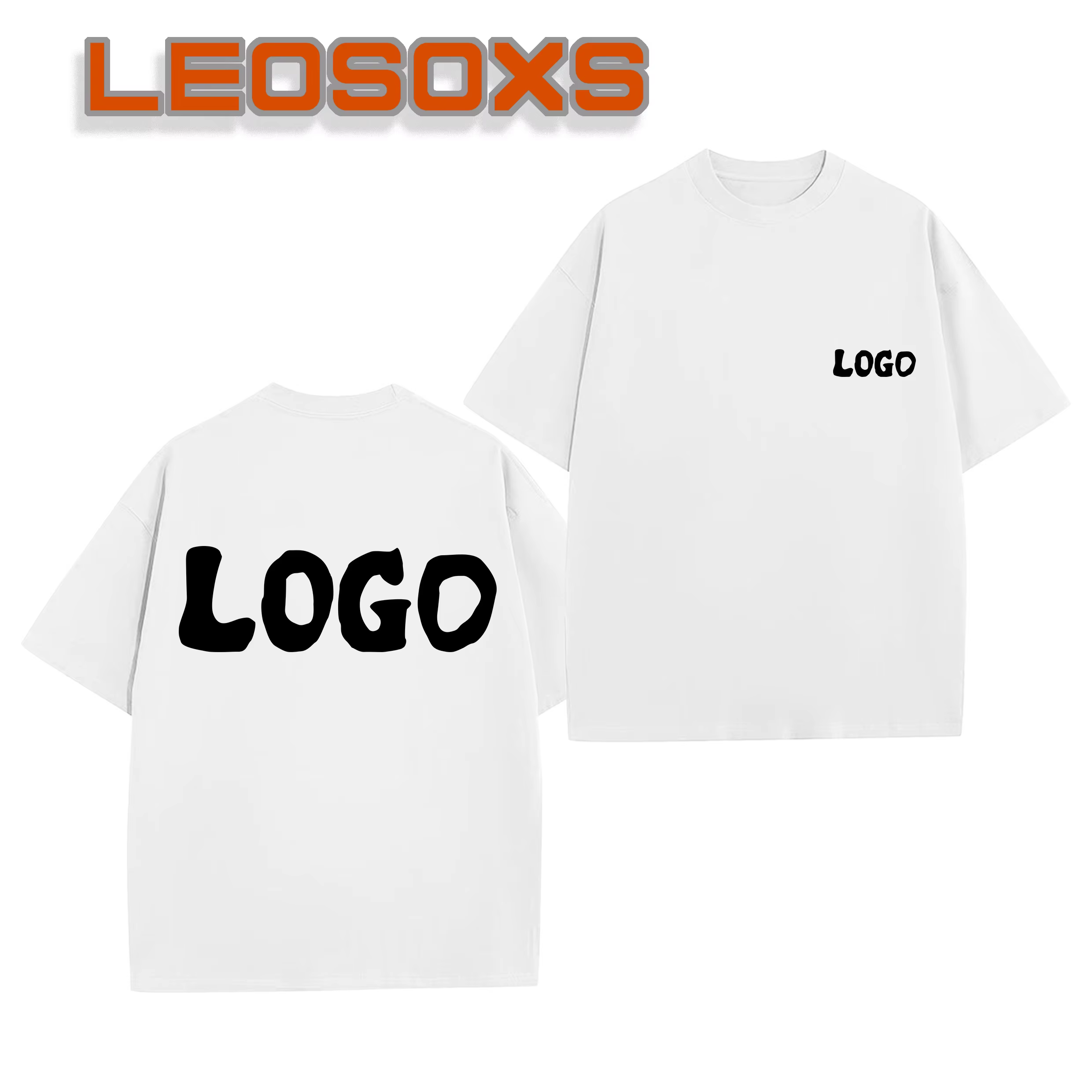 T-shirt unisexe à col rond personnalisable avec logo