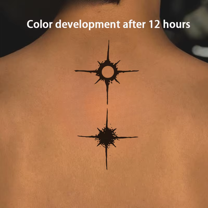 Autocollant de tatouage de jus de plantes Totem asymétrique, demi-bras, tatouages temporaires imperméables pour hommes, tendance, Sexy, femme chaude, faux tatouage, cadeau, charme