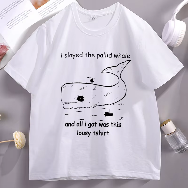 Limbus Company Whale T-shirt imprimé à manches courtes pour hommes et femmes