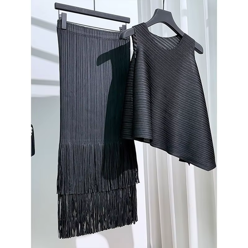 T-shirt Miyake été 2026 léger et ample sans manches à col rond
