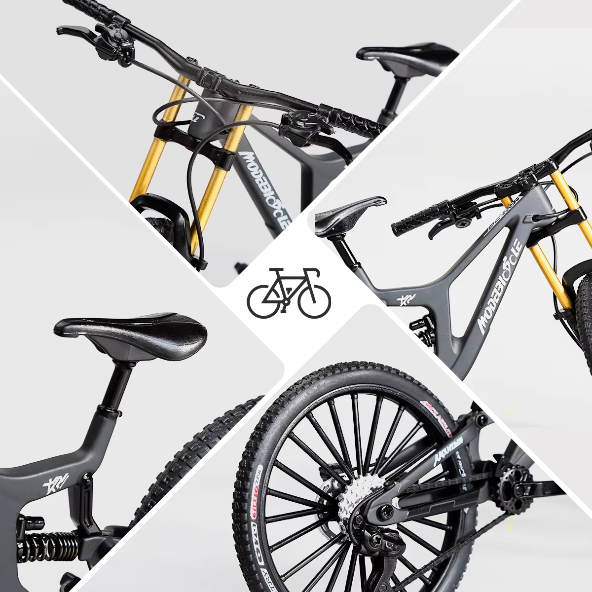 Modèle de VTT en alliage 1:8 avec base - comprend des engrenages réalistes et une suspension double