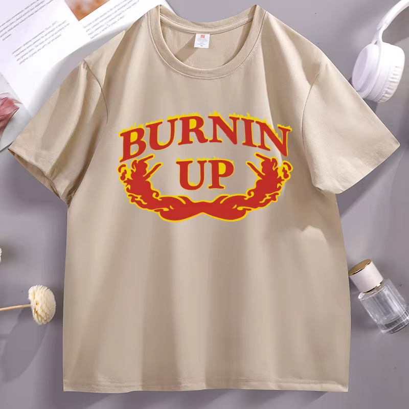 Burnin Up T-shirt graphique hommes vêtements casual à manches courtes haute qualité respirant