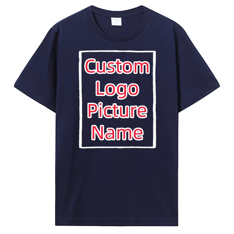 T-shirt personnalisé faire votre conception Logo texte hommes imprimer société équipe coton