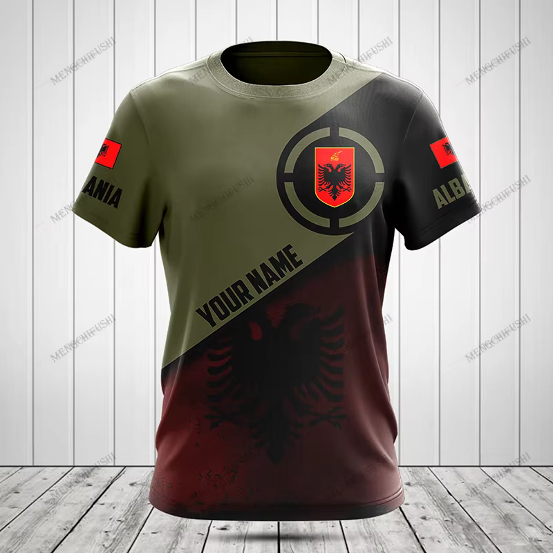 T-shirts graphiques personnalisés avec drapeau de l'Albanie
