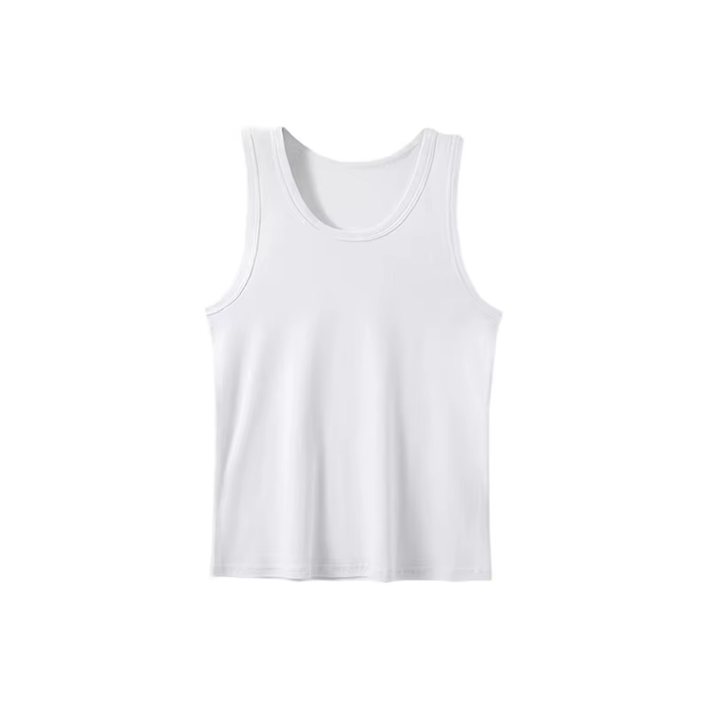 T-shirt à épaules fines pour hommes, 1/3 pièce, pour toutes les saisons, style jeune, couleur unie, sportif et confortable, adapté à la tenue à la maison