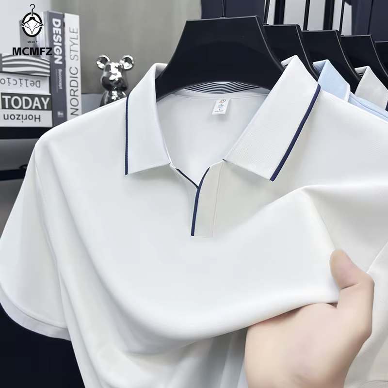 Chemises polo à manches courtes pour hommes