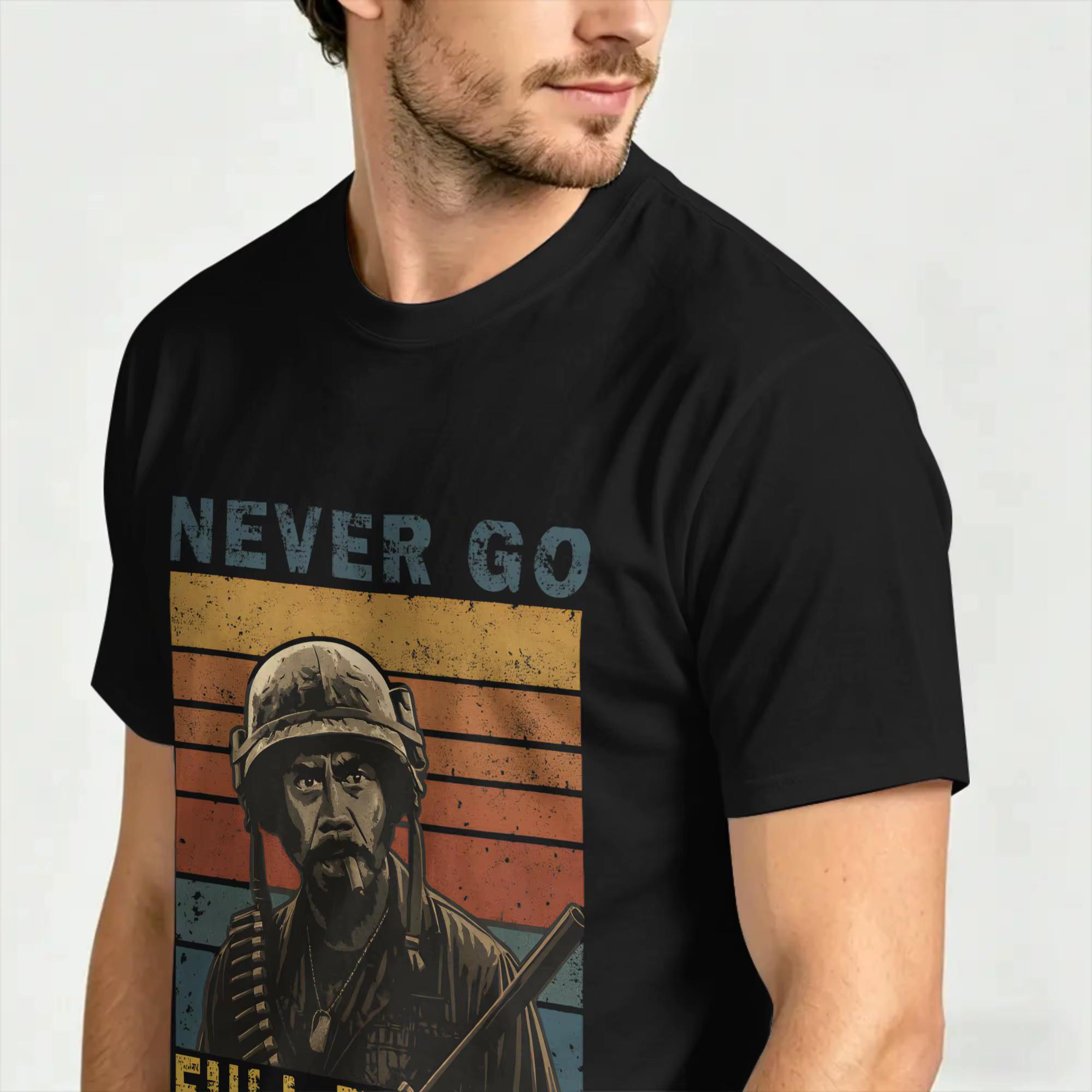 T-shirt vintage Beach Never Go Full Retard, t-shirts à la mode en coton pour hommes, hauts amusants à manches courtes Y2K