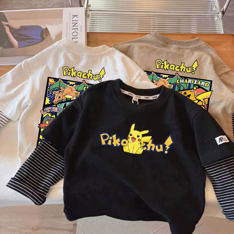 T-shirt pour enfants 100% coton Pokemon Pikachu Charizard Gengar imprimé