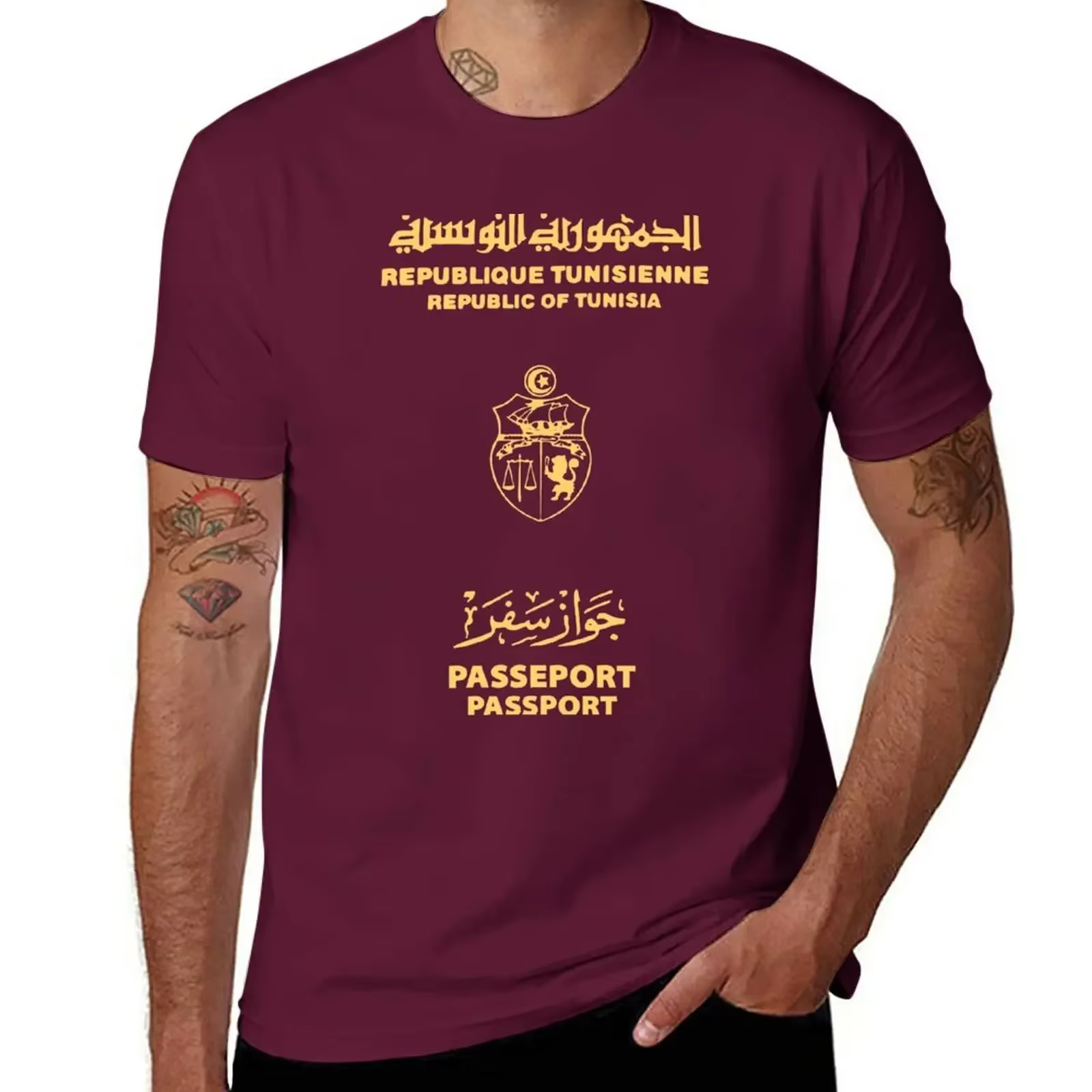T-shirt à manches courtes avec imprimé animal pour hommes