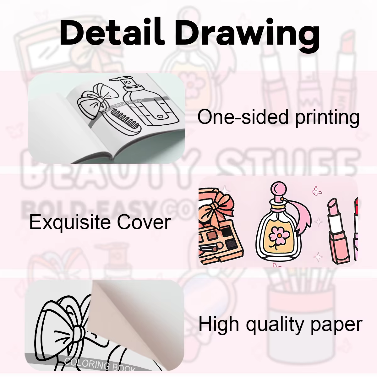 Livre de coloriage sur le thème rose pour adultes – 24 pages d'amusement et de relaxation