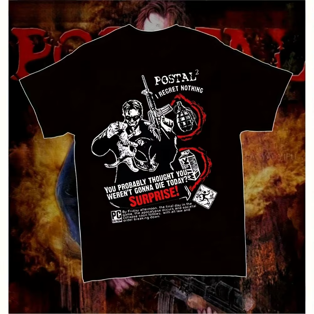 T-shirt noir surdimensionné à col rond pour homme
